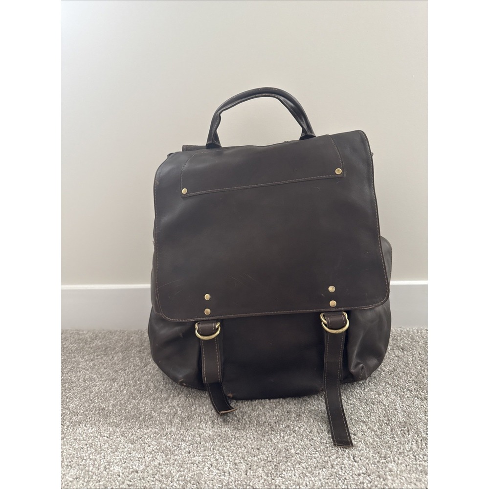 Men's Rucksack Vintage Sling Backpack‎ Genuine Leather Bag Travel Laptop Purse